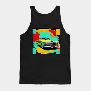 Painting Car Old Fashioned Mid Century Modern Expressionist Tank Top